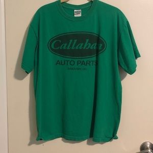Men’s T Shirt Green ‘Callahan Auto Parts’  Medium